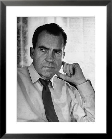 Vice President Richard Nixon With His Tie Loosened, In Shirt Sleeves In His Office by Hank Walker Pricing Limited Edition Print image