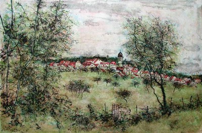 Le Village Au Printemps by Bernard Gantner Pricing Limited Edition Print image