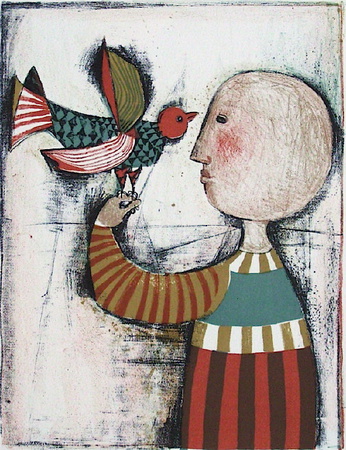 Enfant Avec Un Oiseau Iv by Graciela Rodo Boulanger Pricing Limited Edition Print image