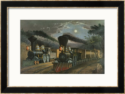 The Lightning Express Trains, 1863 by Currier & Ives Pricing Limited Edition Print image