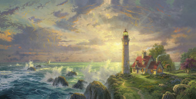 The Guiding Light - Ap by Thomas Kinkade Pricing Limited Edition Print image