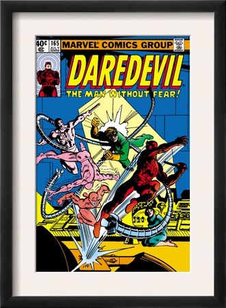 Daredevil #165 Cover: Daredevil And Doctor Octopus Crouching by Frank Miller Pricing Limited Edition Print image