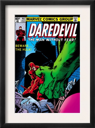 Daredevil #163 Cover: Hulk And Daredevil Fighting by Frank Miller Pricing Limited Edition Print image