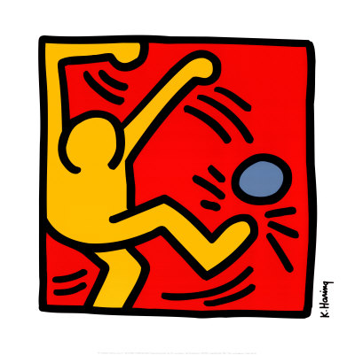 One Yellow Kicker, 1988 (Pele Poster) by Keith Haring Pricing Limited Edition Print image