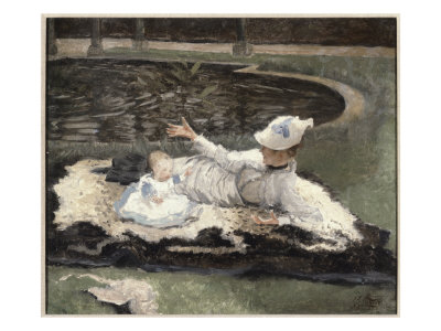 Mrs Newton With A Child By A Pool by James Tissot Pricing Limited Edition Print image
