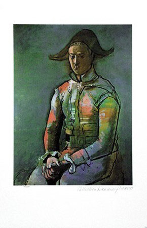 Seated Harlequin by Pablo Picasso Pricing Limited Edition Print image