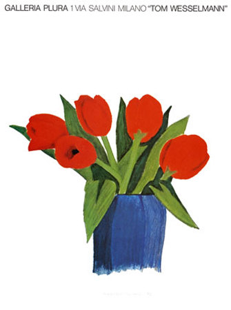 Tulips And Blue Vase by Tom Wesselmann Pricing Limited Edition Print image