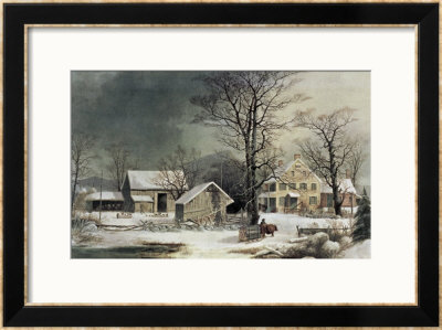 Winter In The Country: Wood For The Inn by Currier & Ives Pricing Limited Edition Print image