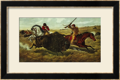 Life On The Prairie, The Buffalo Hunt, 1862 by Currier & Ives Pricing Limited Edition Print image