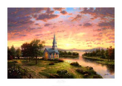 Sunrise Chapel by Thomas Kinkade Pricing Limited Edition Print image