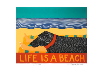 Life Is A Beach by Stephen Huneck Pricing Limited Edition Print image