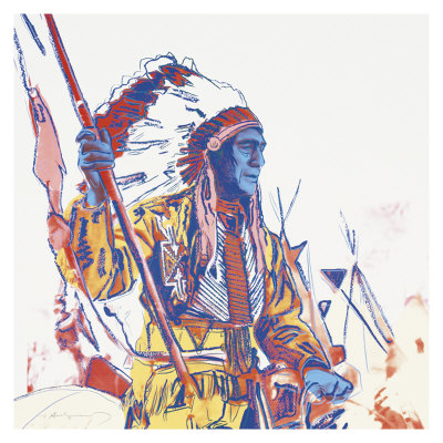 Cowboys And Indians: War Bonnet Indian, C.1986 by Andy Warhol Pricing Limited Edition Print image