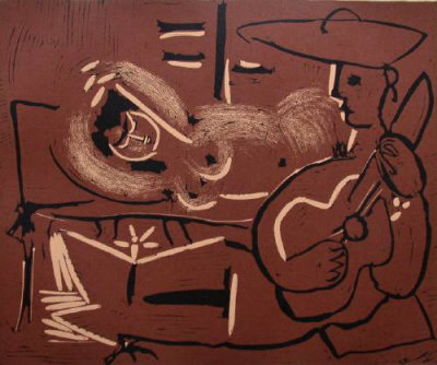 Lc - Femme Couchée Et Guitariste by Pablo Picasso Pricing Limited Edition Print image