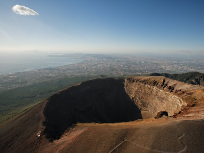 Aerial View Of The Crater Of Mount Vesuvius by Robert Clark Pricing Limited Edition Print image