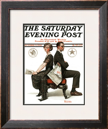 Election Debate Saturday Evening Post Cover, October 9,1920 by Norman Rockwell Pricing Limited Edition Print image