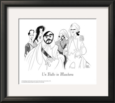 Un Ballo In Maschera, With Pavarotti by Al Hirschfeld Pricing Limited Edition Print image