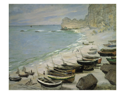 Boats On The Beach Of Etretat by Claude Monet Pricing Limited Edition Print image