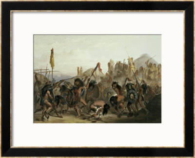 Bison-Dance Of The Mandan Indians In Front Of Their Medicine Lodge In Mih-Tutta-Hankush by Karl Bodmer Pricing Limited Edition Print image