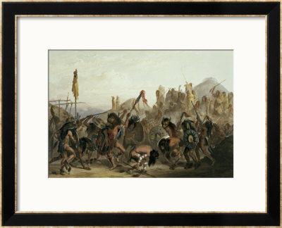 Bison-Dance Of The Mandan Indians In Front Of Their Medicine Lodge In Mih-Tutta-Hankush by Karl Bodmer Pricing Limited Edition Print image