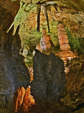 Stalactites And Stalagmites In The Hall Of Giants, Big Room, Carlsbad Caverns National Park; And Wo by Adam Jones Pricing Limited Edition Print image