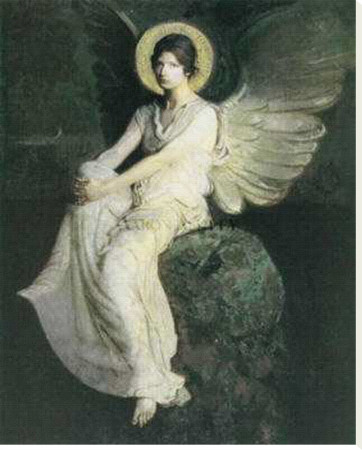 Winged Figure Seated Upon A Rock by Abbott Handerson Thayer Pricing Limited Edition Print image