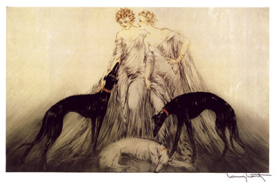 Femme And Chien by Louis Icart Pricing Limited Edition Print image