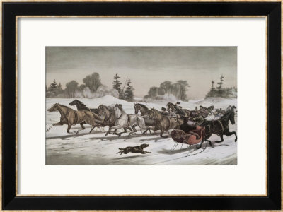 Trotting Cracks In The Snow by Currier & Ives Pricing Limited Edition Print image
