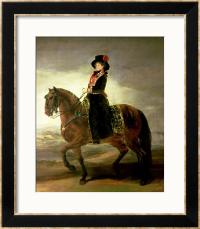 Equestrian Portrait Of Queen Maria Luisa Wife Of King Charles Iv Of Spain by Francisco De Goya Pricing Limited Edition Print image