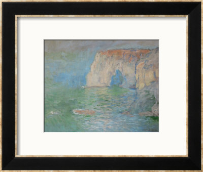 Etretat, The Cliff, Reflections On Water; 1885 by Claude Monet Pricing Limited Edition Print image