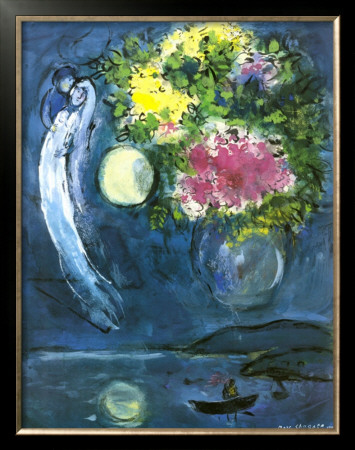 Lovers With Bouquet, C.1949 by Marc Chagall Pricing Limited Edition Print image