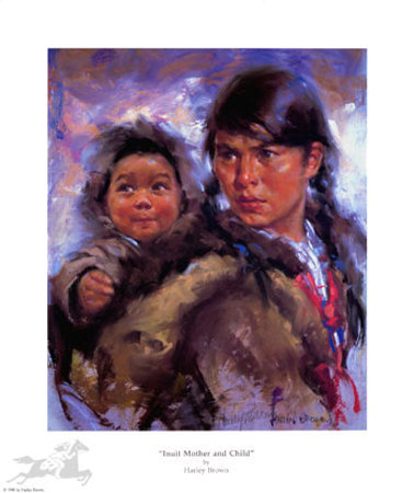Inuit Mother And Child by Harley Brown Pricing Limited Edition Print image