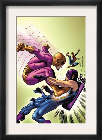 Marvel Adventures The Avengers #35 Cover: Batroc The Leaper, Hawkeye And Spider-Man by David Williams Pricing Limited Edition Print image