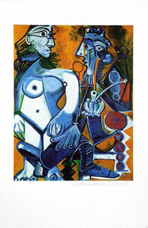 Man With Nude Woman by Pablo Picasso Pricing Limited Edition Print image