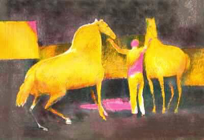 Chevaux Jaunes by Paul Guiramand Pricing Limited Edition Print image