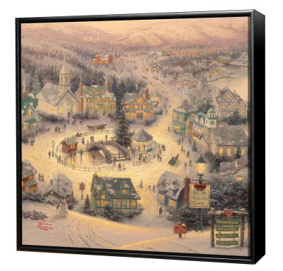 St. Nicholas Circle - Framed Fine Art Print On Canvas - Black Frame by Thomas Kinkade Pricing Limited Edition Print image