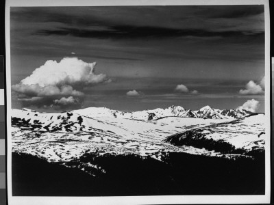 Rocky Mountain National Park, Never Summer Range, Snow-Covered And Cloudy by Ansel Adams Pricing Limited Edition Print image