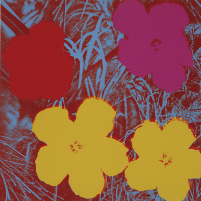 Flowers, C.1970 (1 Red, 1 Pink, 2 Yellow) by Andy Warhol Pricing Limited Edition Print image