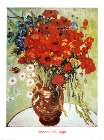 Vase With Daisies And Poppies by Vincent Van Gogh Pricing Limited Edition Print image