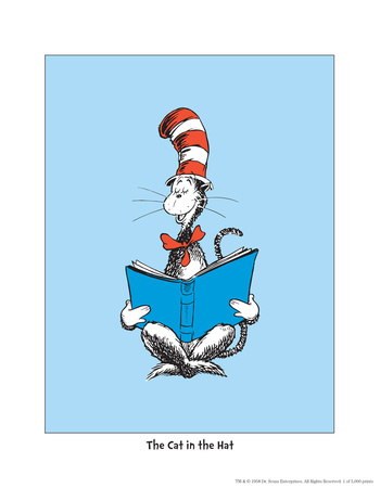 The Cat In The Hat (On Blue) by Theodor (Dr. Seuss) Geisel Pricing Limited Edition Print image