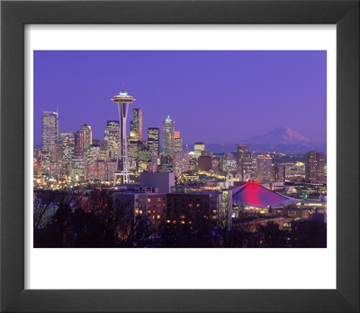 Skyline Of Seattle, Washington by Mark Windom Pricing Limited Edition Print image