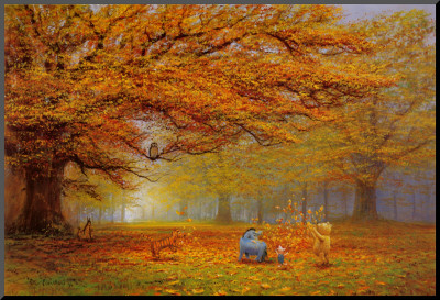 Winnie The Pooh - Autumn Leaves by Peter Ellenshaw Pricing Limited Edition Print image
