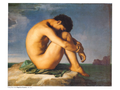 Young Male Nude, 1855 by Hippolyte Flandrin Pricing Limited Edition Print image