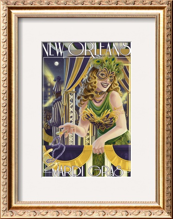 Mardi Gras - New Orleans, Louisiana by Lantern Press Pricing Limited Edition Print image