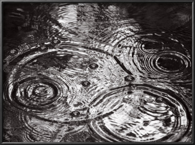 Raindrops Falling Formering Circular Shapes by Images Monsoon Pricing Limited Edition Print image