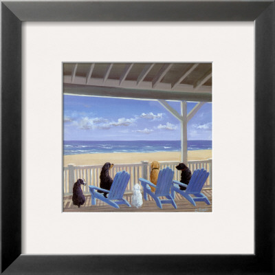 Dogs On Deck Chairs by Carol Saxe Pricing Limited Edition Print image