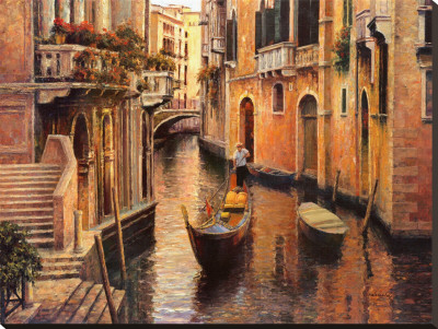 Golden Evening Gondola by Haixia Liu Pricing Limited Edition Print image