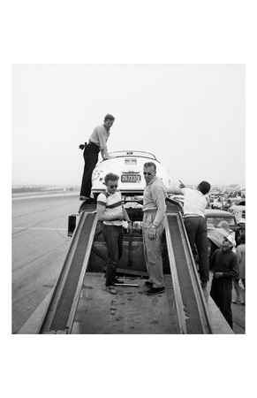 James Dean Standing With Porsche by Frank Worth Pricing Limited Edition Print image