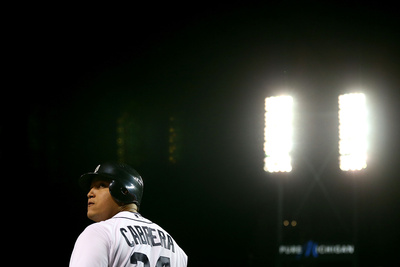 Detroit, Mi - October 28: Detroit Tigers V San Francisco Giants - Miguel Cabrera And Max Scherzer by Ezra Shaw Pricing Limited Edition Print image