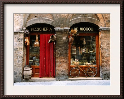 Bicycle Parked Outside Historic Food Store, Siena, Tuscany, Italy by John Elk Iii Pricing Limited Edition Print image