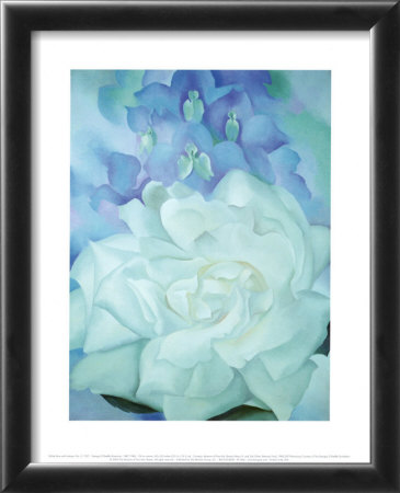White Rose With Larkspur by Georgia O'keeffe Pricing Limited Edition Print image